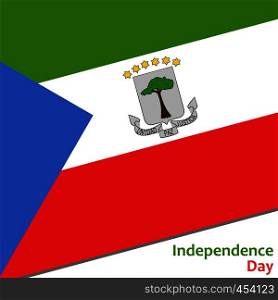Equatorial Guinea independence day with flag vector illustration for web. Equatorial Guinea independence day
