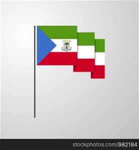 Equatorial Guinea waving Flag creative background