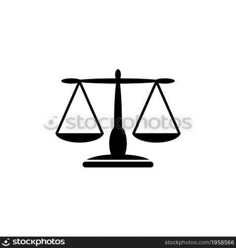 Equilibrium Scale Balance, Justice Libra. Flat Vector Icon illustration. Simple black symbol on white background. Equilibrium Scale Balance, Libra sign design template for web and mobile UI element. Equilibrium Scale Balance, Justice Libra. Flat Vector Icon illustration. Simple black symbol on white background. Equilibrium Scale Balance, Libra sign design template for web and mobile UI element.
