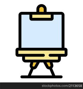 Equipment easel icon. Outline equipment easel vector icon color flat isolated. Equipment easel icon color outline vector