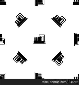 Equipment for production oil pattern repeat seamless in black color for any design. Vector geometric illustration. Equipment for production oil pattern seamless black