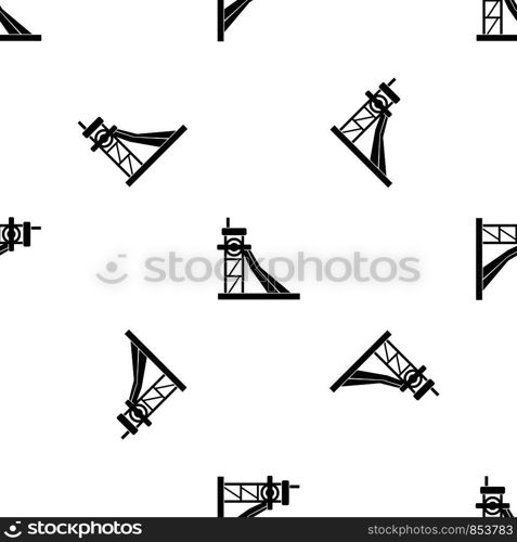 Equipment for washing rocks pattern repeat seamless in black color for any design. Vector geometric illustration. Equipment for washing rocks pattern seamless black