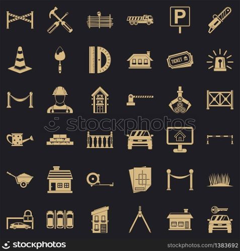 Equipment icons set. Simple style of 36 equipment vector icons for web for any design. Equipment icons set, simle style