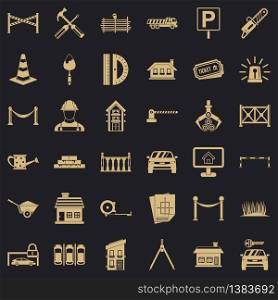 Equipment icons set. Simple style of 36 equipment vector icons for web for any design. Equipment icons set, simle style