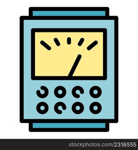 Equipment voltage regulator icon. Outline equipment voltage regulator vector icon color flat isolated. Equipment voltage regulator icon color outline vector