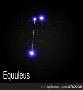 Equuleus Constellation with Beautiful Bright Stars on the Background of Cosmic Sky Vector Illustration EPS10. Equuleus Constellation with Beautiful Bright Stars on the Backgr