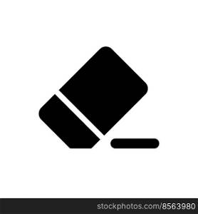 Eraser black glyph ui icon. Remove image part. Simple filled line element. User interface design. Silhouette symbol on white space. Solid pictogram for web, mobile. Isolated vector illustration. Eraser black glyph ui icon