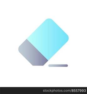 Eraser flat gradient color ui icon. Remove image part. Picture and video repair tool. Photo editor. Simple filled pictogram. GUI, UX design for mobile application. Vector isolated RGB illustration. Eraser flat gradient color ui icon