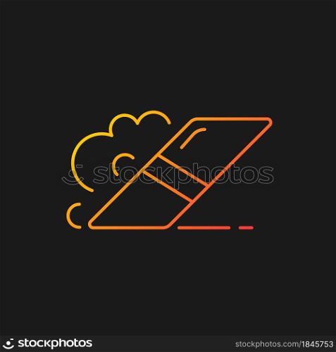 Eraser gradient vector icon for dark theme. Item for rubbing away pencil marks from paper. Scraping off ink. Thin line color symbol. Modern style pictogram. Vector isolated outline drawing. Eraser gradient vector icon for dark theme