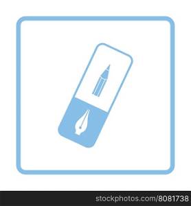 Eraser icon. Blue frame design. Vector illustration.
