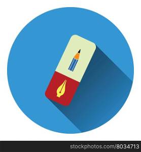 Eraser icon. Flat color design. Vector illustration.