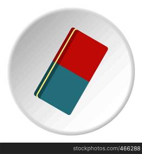 Eraser icon in flat circle isolated on white background vector illustration for web. Eraser icon circle