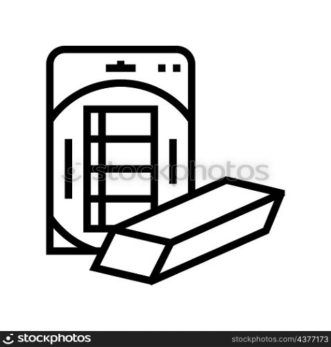 eraser packaging line icon vector. eraser packaging sign. isolated contour symbol black illustration. eraser packaging line icon vector illustration