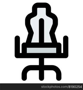 Ergonomic gaming chair with cushioned seat.