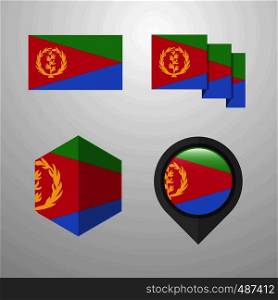 Eritrea flag design set vector