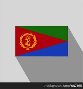 Eritrea flag Long Shadow design vector