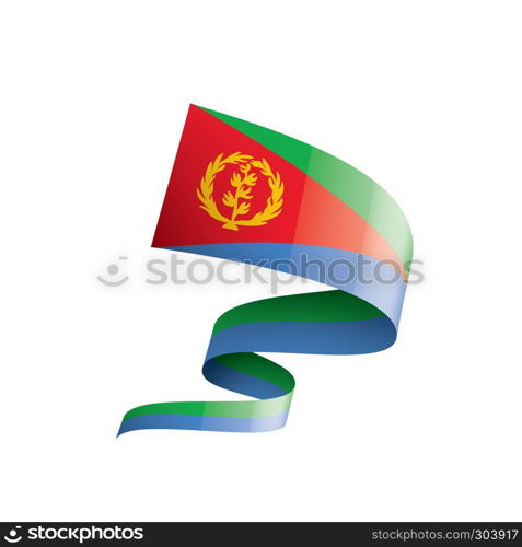 Eritrea national flag, vector illustration on a white background. Eritrea flag, vector illustration on a white background