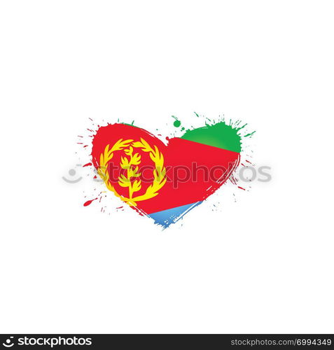 Eritrea national flag, vector illustration on a white background. Eritrea flag, vector illustration on a white background