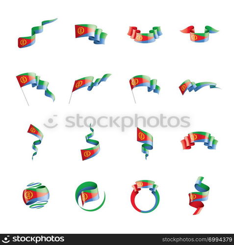 Eritrea national flag, vector illustration on a white background. Eritrea flag, vector illustration on a white background