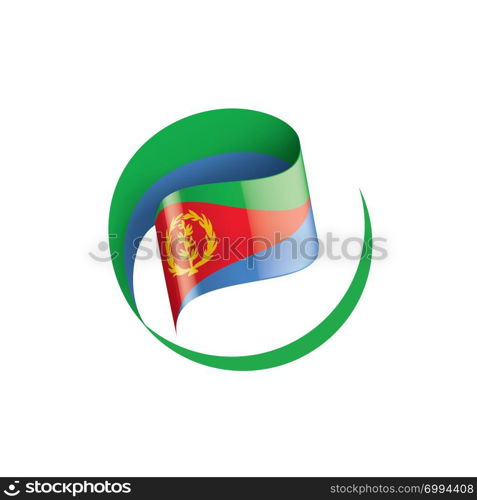 Eritrea national flag, vector illustration on a white background. Eritrea flag, vector illustration on a white background