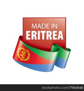 Eritrea national flag, vector illustration on a white background. Eritrea flag, vector illustration on a white background