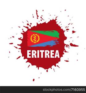 Eritrea national flag, vector illustration on a white background.. Eritrea flag, vector illustration on a white background