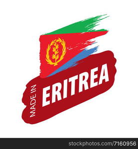 Eritrea national flag, vector illustration on a white background.. Eritrea flag, vector illustration on a white background