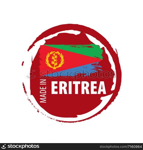 Eritrea national flag, vector illustration on a white background.. Eritrea flag, vector illustration on a white background