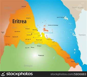 Eritrea. Vector color map of Eritrea country