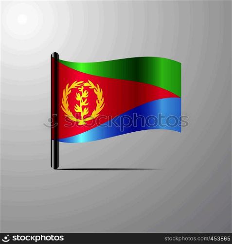 Eritrea waving Shiny Flag design vector