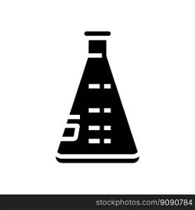 erlenmeyer flask chemical glassware lab glyph icon vector. erlenmeyer flask chemical glassware lab sign. isolated symbol illustration. erlenmeyer flask chemical glassware lab glyph icon vector illustration