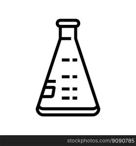 erlenmeyer flask chemical glassware lab line icon vector. erlenmeyer flask chemical glassware lab sign. isolated contour symbol black illustration. erlenmeyer flask chemical glassware lab line icon vector illustration