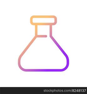 Erlenmeyer flask pixel perfect gradient linear ui icon. Chemistry glassware. Lab equipment. Line color user interface symbol. Modern style pictogram. Vector isolated outline illustration. Erlenmeyer flask pixel perfect gradient linear ui icon