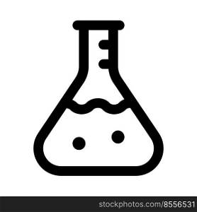 Erlenmeyer testing flask isolated on a white background
