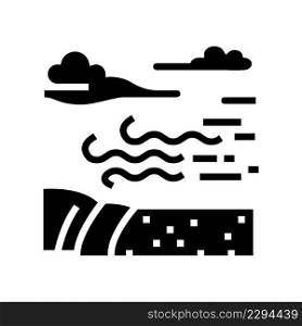 erosion climate glyph icon vector. erosion climate sign. isolated contour symbol black illustration. erosion climate glyph icon vector illustration