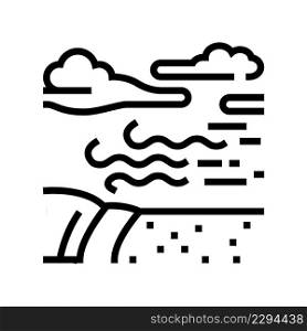 erosion climate line icon vector. erosion climate sign. isolated contour symbol black illustration. erosion climate line icon vector illustration