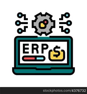 erp digital business color icon vector. erp digital business sign. isolated symbol illustration. erp digital business color icon vector illustration