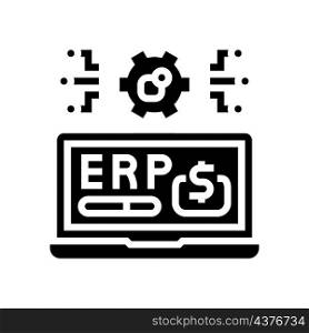 erp digital business glyph icon vector. erp digital business sign. isolated contour symbol black illustration. erp digital business glyph icon vector illustration