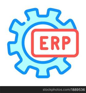 erp working processing color icon vector. erp working processing sign. isolated symbol illustration. erp working processing color icon vector illustration