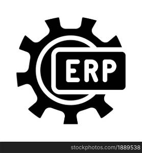 erp working processing glyph icon vector. erp working processing sign. isolated contour symbol black illustration. erp working processing glyph icon vector illustration