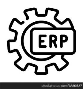 erp working processing line icon vector. erp working processing sign. isolated contour symbol black illustration. erp working processing line icon vector illustration