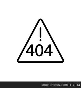 Error 404 vector icon. A thin line sign. Isolated contour symbol illustration. Error 404 vector icon. Isolated contour symbol illustration