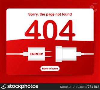 Error 404 web page template vector design. Website 404 page error with servers. Vector stock illustration.