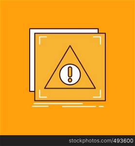Error, Application, Denied, server, alert Flat Line Filled Icon. Beautiful Logo button over yellow background for UI and UX, website or mobile application. Vector EPS10 Abstract Template background