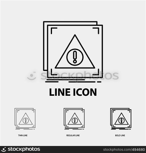 Error, Application, Denied, server, alert Icon in Thin, Regular and Bold Line Style. Vector illustration. Vector EPS10 Abstract Template background