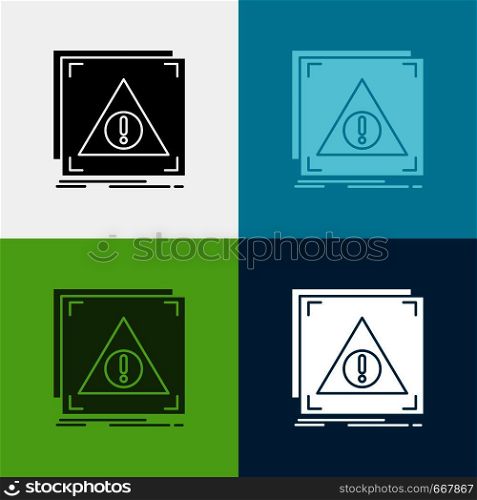 Error, Application, Denied, server, alert Icon Over Various Background. glyph style design, designed for web and app. Eps 10 vector illustration. Vector EPS10 Abstract Template background