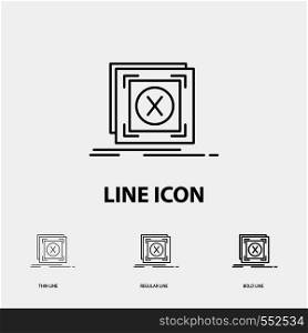 error, application, message, problem, server Icon in Thin, Regular and Bold Line Style. Vector illustration. Vector EPS10 Abstract Template background