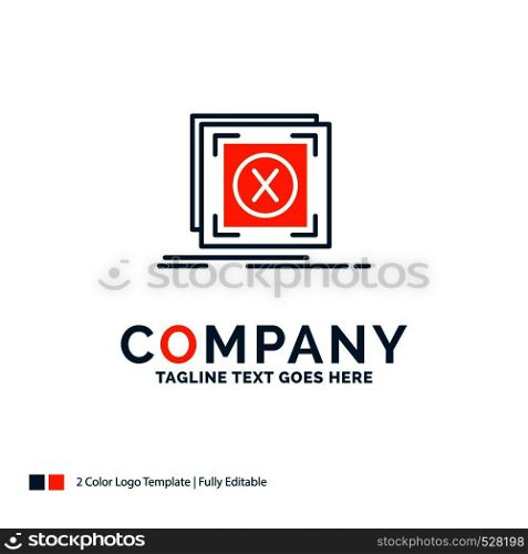 error, application, message, problem, server Logo Design. Blue and Orange Brand Name Design. Place for Tagline. Business Logo template.