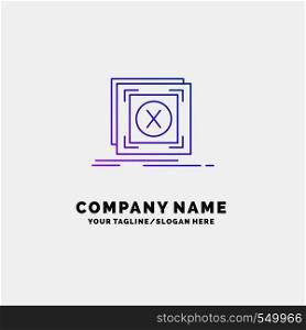 error, application, message, problem, server Purple Business Logo Template. Place for Tagline. Vector EPS10 Abstract Template background