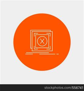 error, application, message, problem, server White Line Icon in Circle background. vector icon illustration. Vector EPS10 Abstract Template background